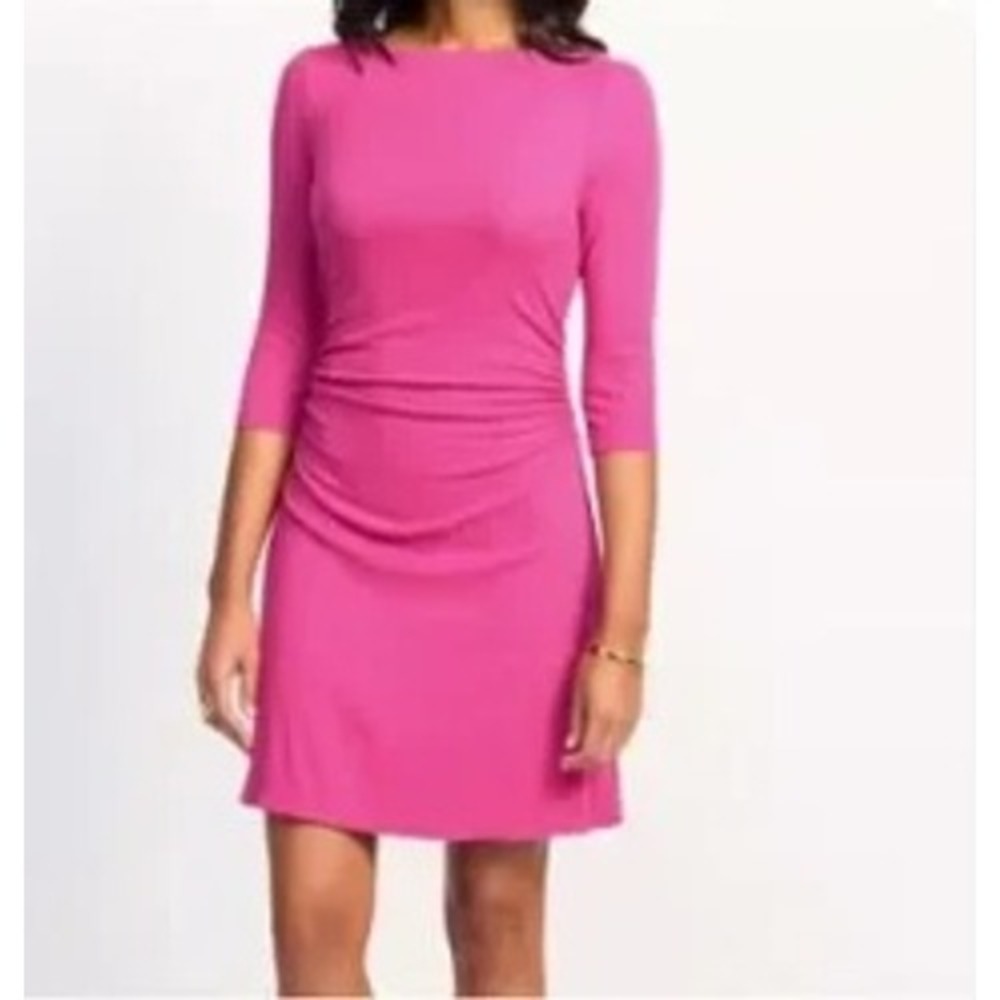 Michael Stars Meghan Fitted‎ Ultra Rib Dress Pitaya Pink SF25098P Womens SP